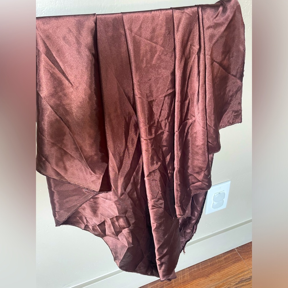 Large Square Silky Chocolate Brown Scarf/ Wild Rag